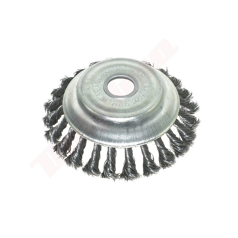 Metalinis vielinis šepetys diskass NS BENT 150MM 25,4MM