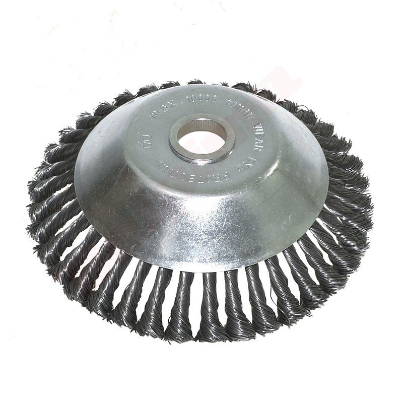 Metalinis vielinis šepetys diskass NS BENT 200MM 25,4MM