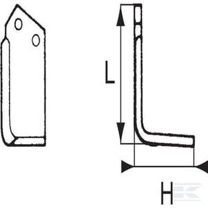 Rotatoriaus peilis dešinysis 203x135x110mm 7mm tinka Kuhn