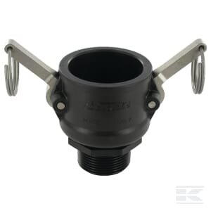 Camlock B tipo 1 1/2" išorinis sriegis 1 1/4" polipropilenas 18106B5