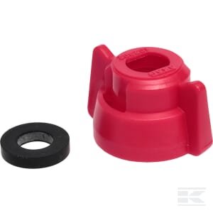 Purkštuko dangtelis, bajonetas, SW10, raudona, su tarpine, 25 pak., Arag 40290203P025