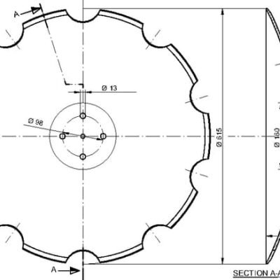 Akėčių diskas su įpjovomis 615x6 Köckerling 912032