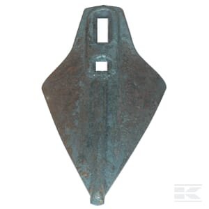 Kultivatoriaus smaigalys 295x170x9mm, lenktas, 2 skylės, tinka Amazone CP120