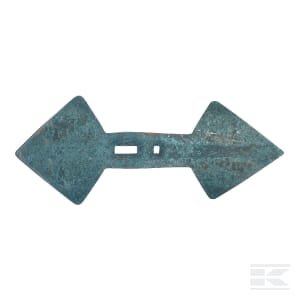 Kultivatoriaus smaigalys 445x185x20mm, apverčiamas, lenktas, 2 skylių CP19