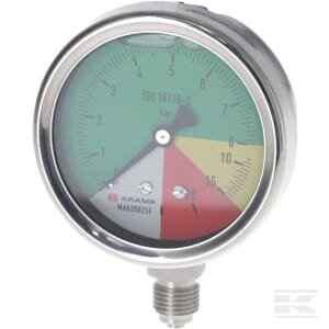 Manometras Ø63 mm 0-8-15-25, 1/4" BSP, apatinė jungtis MA630825E