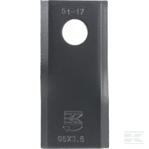 Vejapjovės peilis RH 95x45x3,5 mm anga Ø16,25 mm Tinka Kuhn/John Deere/New Holland 25 pak. 56151310KR