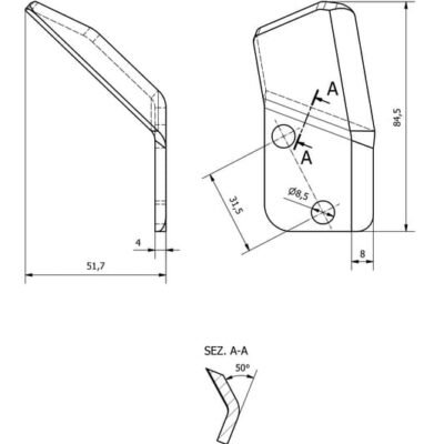 Tiekimo vagono peilis RH 631189