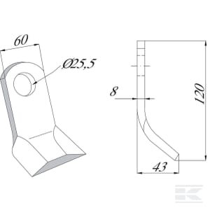 Ferri alkūninis plaktukas 60x120 CK2425
