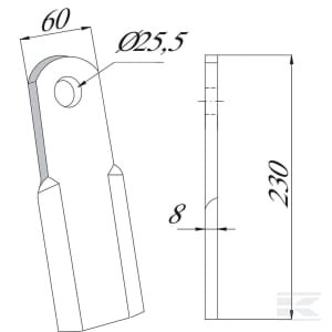 Plokščias kapoklis 60×230 tinka Ferri CK2470