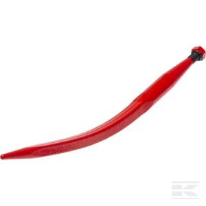 Krautuvo dantis, lenktas, kvadratinio profilio 36x680mm, smailus galas, su M20x1,5 veržle, raudonas FT42KR