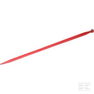 Krautuvo dantis, tiesus, kvadratinio profilio 45x1400mm, smailus galas, su M30x2 veržle, raudonas, Kverneland KK241163A