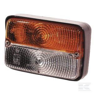 Posūkio ir gabaritinis žibintas, halogeninis, priekinis, stačiakampis, 12V, gintarinis/skaidrus, prisukamas, 80x120mm, Cobo 3104000