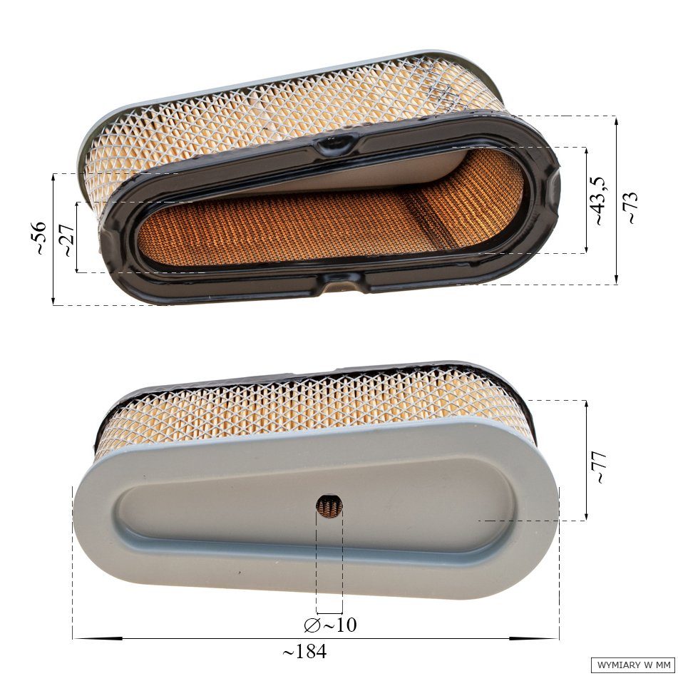 Oro filtras Briggs & Stratton lašo formos 12-12,5 AG Model 28 apatinių vožtuvų varikliams YT150 - Image 3