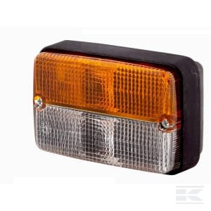 Posūkio ir gabaritinis žibintas 21/5W, stačiakampis, 12V, geltonas/skaidrus, tvirtinamas varžtais, 120x55x80mm, Hella 2BE997131081