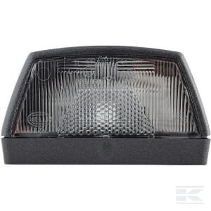 Numerio apšvietimo lempa 10W, stačiakampė, 12/24V, balta, tvirtinama varžtais, 102x55x56.5mm, plokščias kontaktas (blade terminal), Hella 2KA003389061