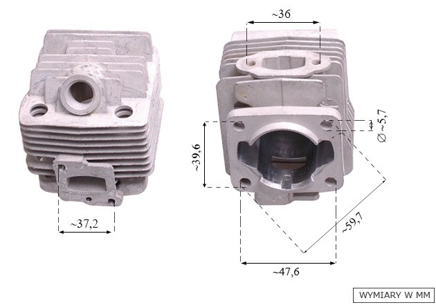 Cilindras NAC CG260 WLBC260-2ZXU, 34 mm, marketinėms krūmapjovėms