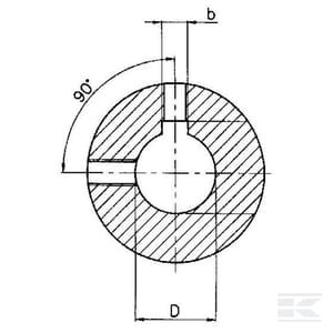Anga Ø12, šponkės griovelis 4 mm, 2 vnt. 4 mm fiksavimo varžtai 9710512