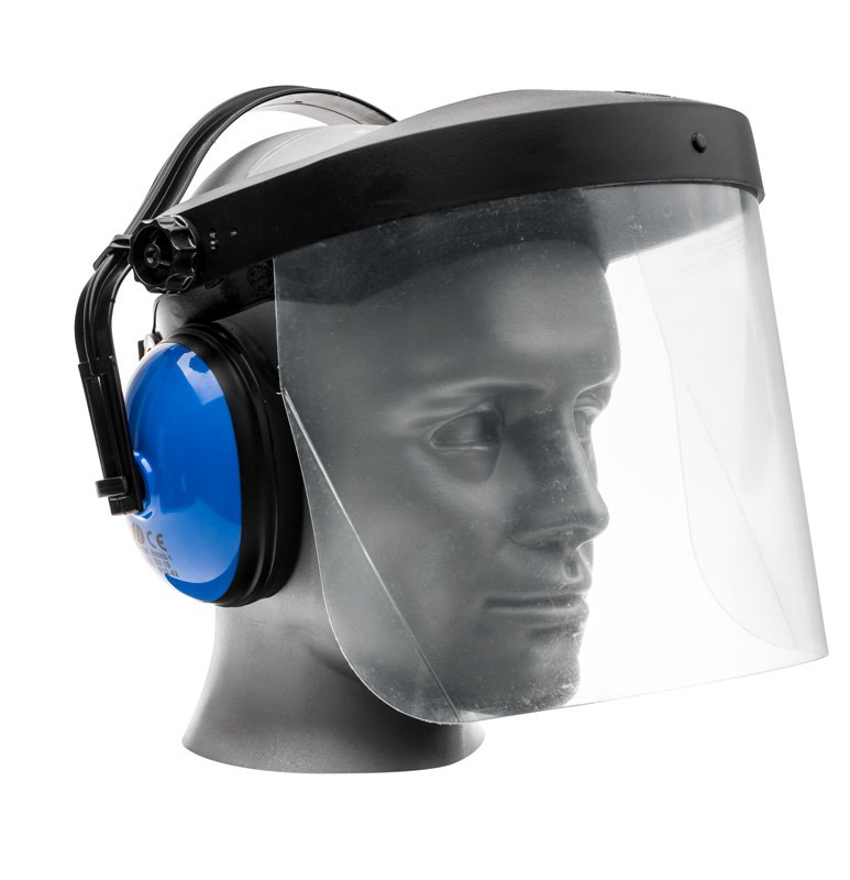 Veido skydas iš plexiglaso su klausos apsauga