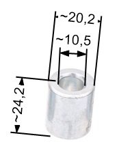 Adapterio distancinė įvorė NAC aukštis 24 mm skersmuo 21 mm prekybinių vejapjovių