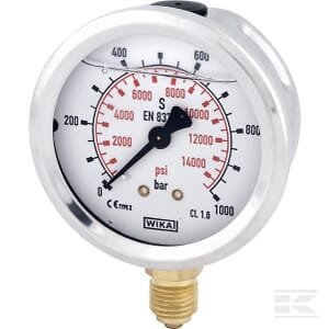 Glicerininis manometras Ø63 mm 1000 bar apatinis pajungimas B711W0631000D