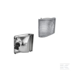 Kampinis darbinis žibintas halogeninis, kairys, 12V, 50W, kvadratinis, baltas, 98x110x111mm, PGJ13 kištukas, Wesem LPRE56601