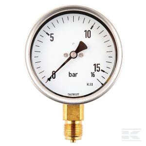 Manometras Ø100 0–16 bar 1/2" MA10016L08SSGF