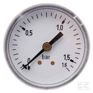 Manometras Ø50, 0–1,6 bar, 1/4", galinis pajungimas MA50016B04ST
