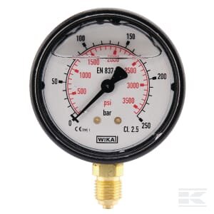 Manometras Ø63 0–250 bar 1/4" apatinis pajungimas MA63250L04PLGF