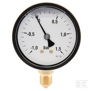 Manometras Ø63 -1–+1,5 bar 1/4" apatinis pajungimas MAV630115L04SSGF