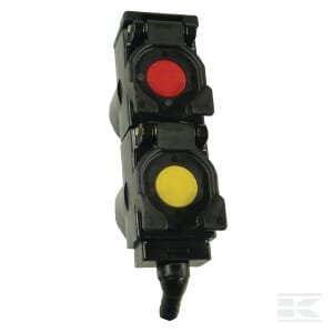 Dangtelis ir išleidimas 2x, geltonas/raudonas 72 mm 45° TARV27245RG