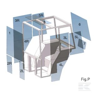 Durų stiklas, kairė, komplektinis TD17070770