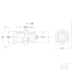 Sujungimas M/M 3/4" BSP x M22 VNBM1222ISO6149