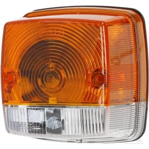 Posūkio ir gabaritinis žibintas 21W, kvadratinis, 12V, geltonas/skaidrus, tvirtinamas varžtais, 84x84mm, Hella 2BE003014251