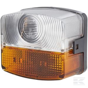 Posūkio ir gabaritinis žibintas LH 21W, kvadratinis, 12V, geltonas/skaidrus, tvirtinamas varžtais, 85x54x95mm, Hella 2BE003182091