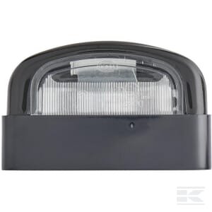 Numerio apšvietimo lempa 5W, stačiakampė, 12V, skaidri, tvirtinama varžtais, 105x63mm, plokščias kontaktas (blade terminal), Hella 2KA001386281