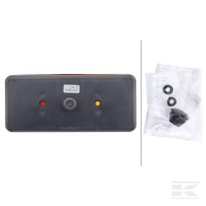 Galinė lempa, stačiakampė, 12/24V, raudona/oranžinė/balta, tvirtinama varžtais, 170x62x75mm, Hella 2SE002582071