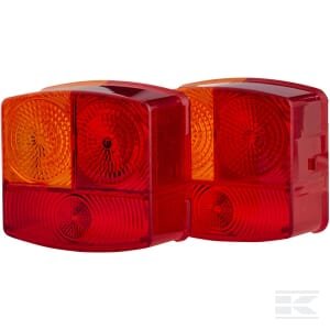 Žibinto stiklas, raudonas/skaidrus/geltonas, kvadratinis, galinis/kairė (LH), Hella 9EL134739001