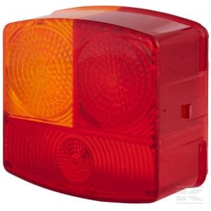 Žibinto stiklas, geltonas/raudonas, kvadratinis, galinis/kairė (LH), Hella 9EL137307001