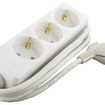 Kištukinis lizdų blokas 3 jungčių baltas EM4510092