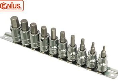 3/8" antgalių ir galvučių komplektas, 10 dalių VLA1559