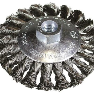 Kūginis plieninis šepetys su susukta viela 751317