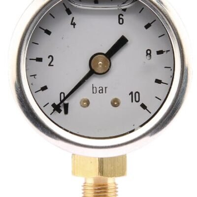 Apačioje jungiamas slėgio manometras su glicerino užpildu MA4010L02SSGF