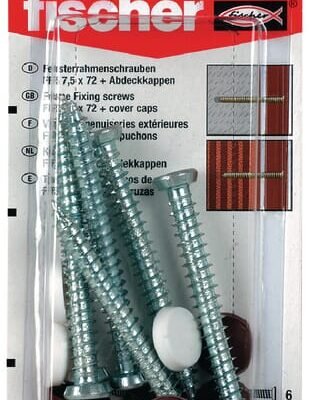 Lango rėmo varžtai su plokščia galva ir FFS dangteliais, blisteris FFS7572K