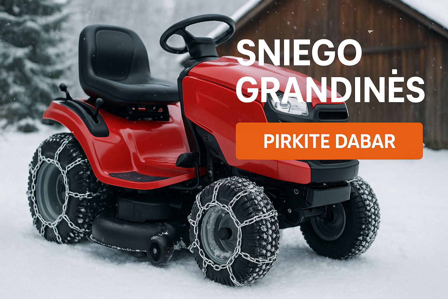 Sniego grandinės sodo traktoriukams