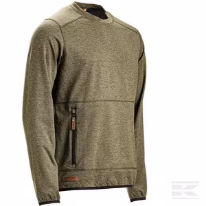 Vyriški fliso marškinėliai apvalia iškirpte, alyvuogių spalvos KW506101802044