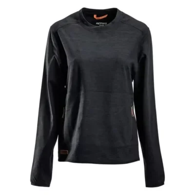 Moteriški fliso marškinėliai apvalia iškirpte, tamsiai pilki KW506701811046