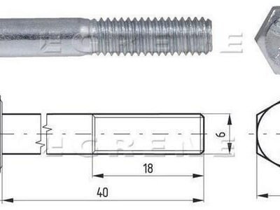 Pusiau srieginis varžtas 8.8, cinkuotas, 6x40 21006040