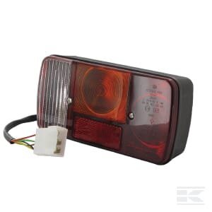 Galinė lempa LH, stačiakampė, skaidri/geltona/raudona, tvirtinama varžtais, 189.5x97mm, Deutsch kištukas, Cobo 21065000