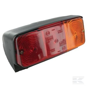 Galinė lempa RH, stačiakampė, 12V, raudona/geltona, tvirtinama varžtais, 4-pin, Cobo 2209000