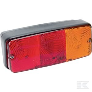 Galinė lempa RH, stačiakampė, 12V, raudona/geltona, tvirtinama varžtais, 160x, AMP jungtis, Cobo 2225000